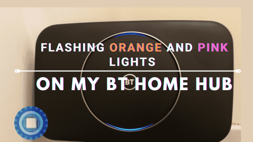 A BT hub flashing purple