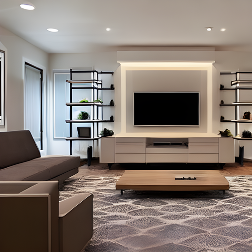 A modern image of a living room with a TV