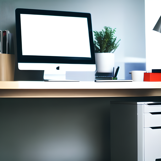 A computer on a home office desk